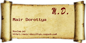 Mair Dorottya névjegykártya